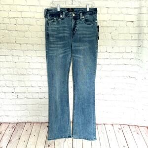 NEW True Religion Wms Becca Mid Rise Flap Pocket Denim Bootcut Jeans Size 32